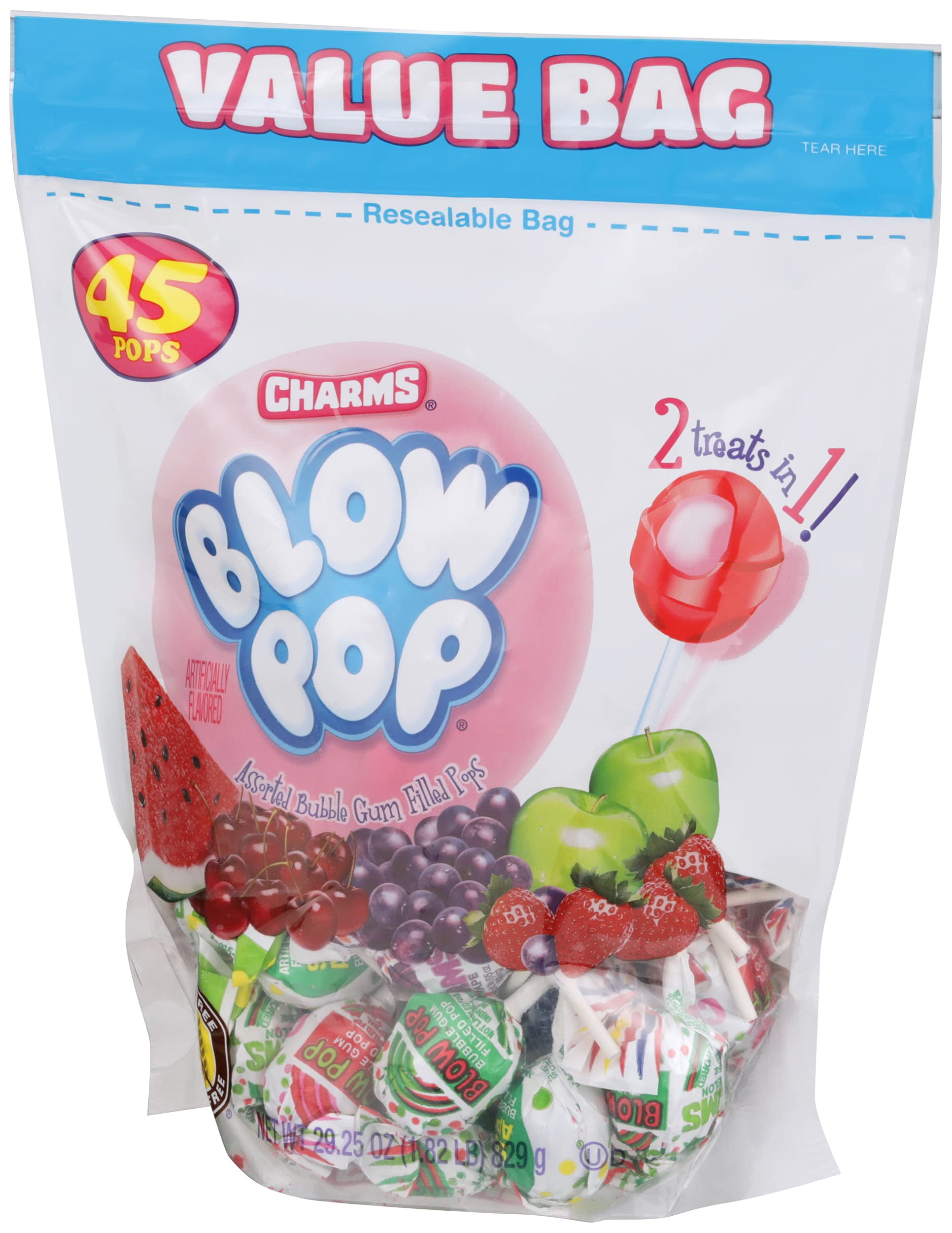 Charms Blow Pops, Assorted Flavors, 45 Count - 29.25 Ounce Bag ...