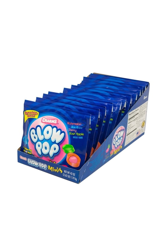 Blow Pops Minis Candy, 3.5 oz Resealable Pouch, Case of 12.