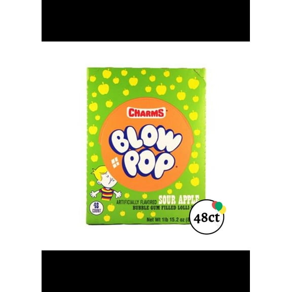 Charms Blow Pops Sour Apple 48 ct