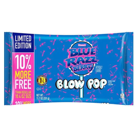 Charms Blue Razz Berry Blow Pop 11.7 oz. Bag