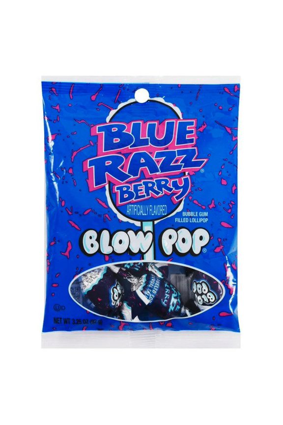 Blow Pop Blue Razzberry Lollipop 3.25 oz Bag