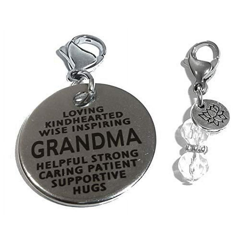 Charms Clip On - Perfect For Bracelet Or Necklace, Zipper Pull Charm, Bag  Or Purse Charm Easy To Use DIY Charms - Grandma: Loving, Wise, Inspiring