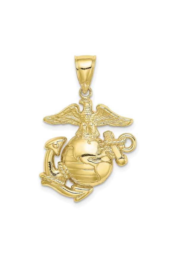 10k Yellow Gold Med. Marine Corps Symbol (eagle Globe Anchor) Us Charm