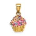 thumbnail image 1 of Charms Collection 14K 3-D w/Colored Bead Icing Cupcake Charm, 1 of 4
