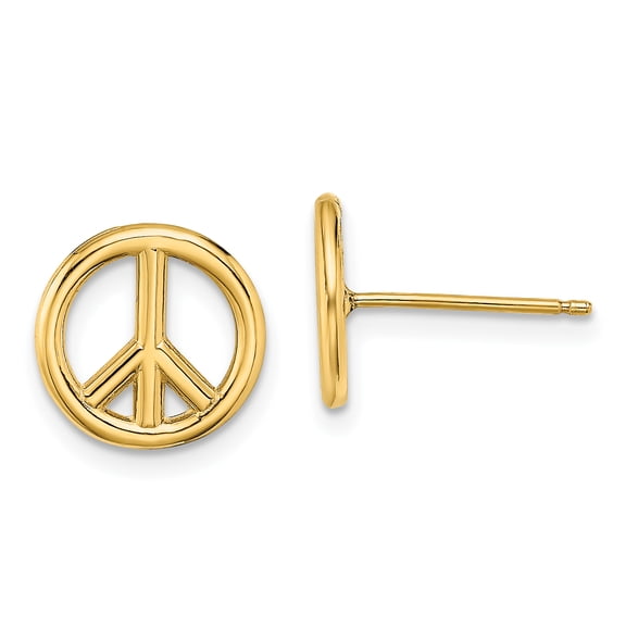 Charms Collection 14K Polished Peace Symbol Post Earrings