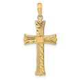 thumbnail image 1 of Charms Collection 14K Textured w/Square Center Cross Pendant, 1 of 4