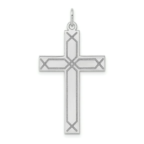Charms Collection 14K White Gold Laser Designed Cross Pendant