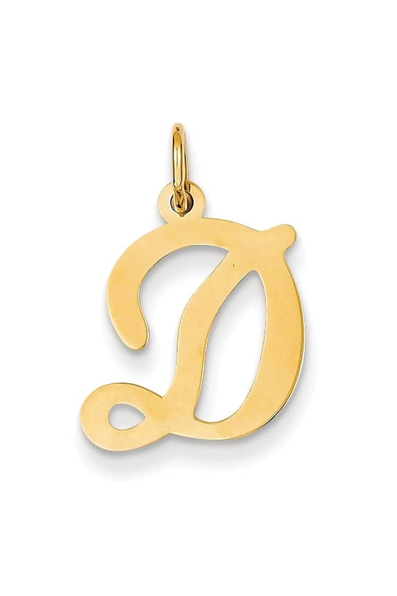 14KY Script Letter D Initial Charm YC248D