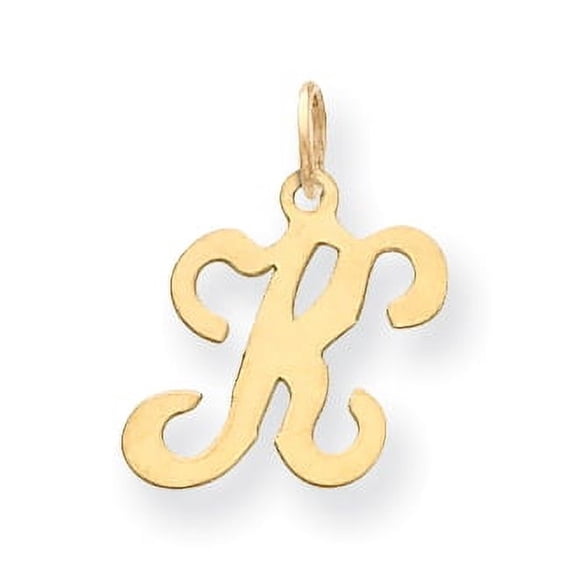 Charms Collection 14KY Script Letter K Initial Charm