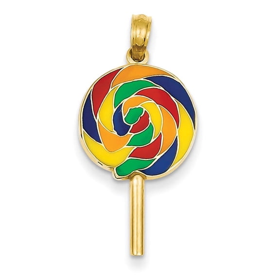 Charms Collection 14k 3D Enameled Lollipop Pendant