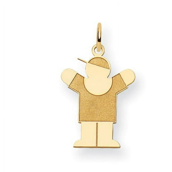 14k The Kids Small Boy with Hat Engravable Love Charm XK1094Y