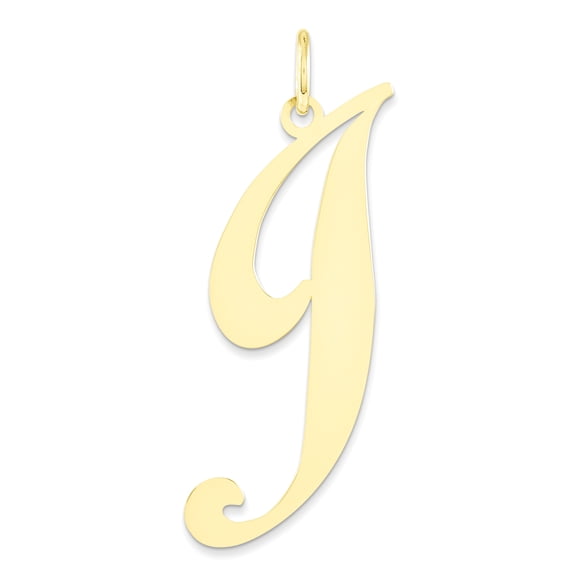 Charms Collection 14k Large Fancy Script Letter J Initial Charm