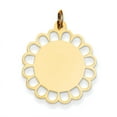 thumbnail image 1 of 14k Plain .011 Gauge Engravable Round Flower 24x21mm Disc Charm XM244/11, 1 of 3