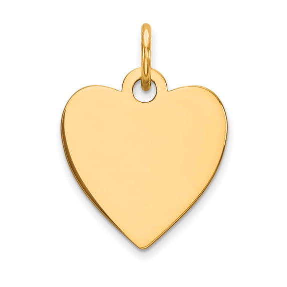 Charms Collection 14k Plain .011 Gauge Engravable Heart Disc Charm