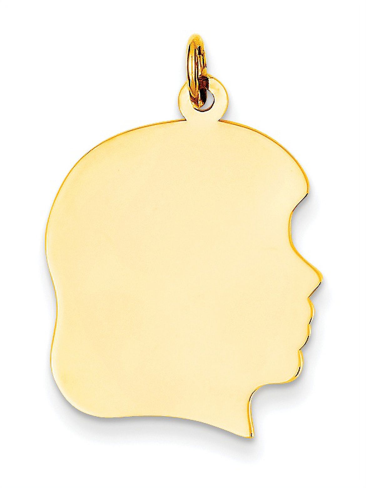 Charms Collection 14k Plain Large .018 Gauge Facing Right Engravable