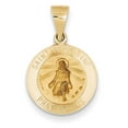 thumbnail image 1 of Charms Collection 14k Polished and Satin St Peregrine Medal Hollow Pendant, 1 of 2