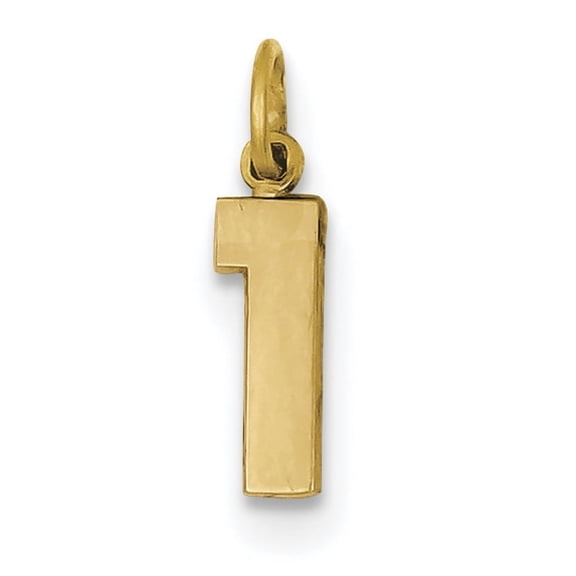 14k Small Polished Number 1 Charm SP01
