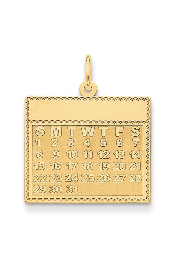 Charms Collection 14k Sunday the First Day Calendar Pendant