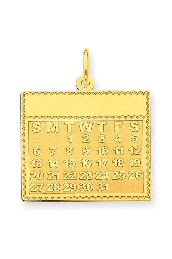 Charms Collection 14k Tuesday the First Day Calendar Pendant