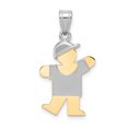 thumbnail image 1 of Charms Collection 14k Two-Tone Small Boy with Hat on Left Engravable Charm, 1 of 2