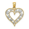 thumbnail image 1 of Charms Collection 14k Two-Tone Textured Cut-Out Heart w/ Flowers Charm, 1 of 4