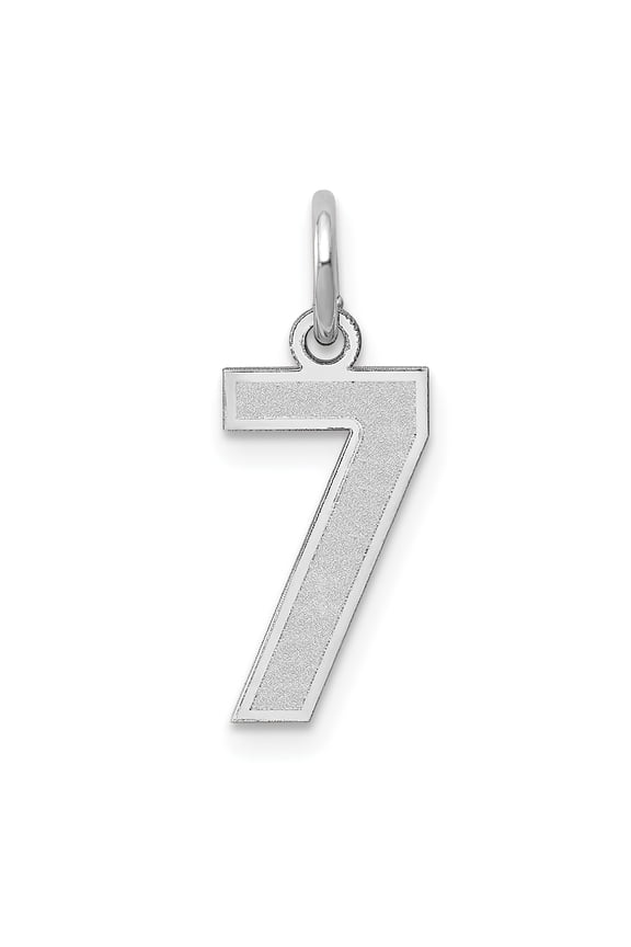 Charms Collection 14k White Gold Small Satin Number 7 Charm