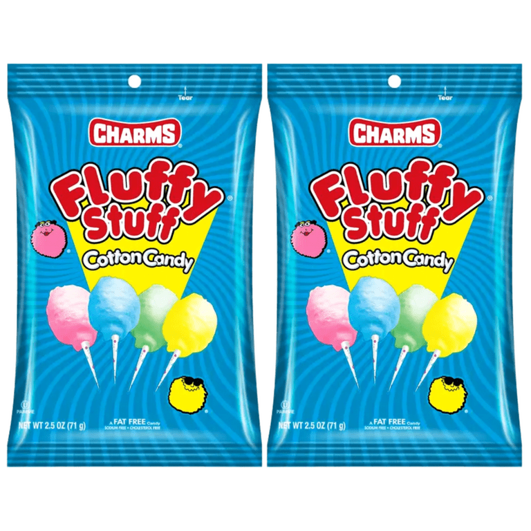 6x Bags Charms Fluffy Stuff Assorted Flavor Cotton Candy