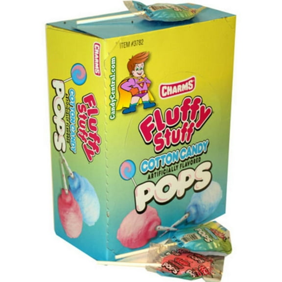 Charms Fluffy Stuff Cotton Candy Pops 48 ct