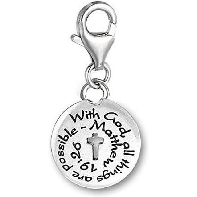 Charms For Bracelets With Lobster Clip With God All Things Are Possible