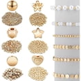 thumbnail image 1 of Charms Golden White Spacer Beads Assortments Seamless Smooth Loose Beads for DIY Jewelry Making Crafts, 1 of 10