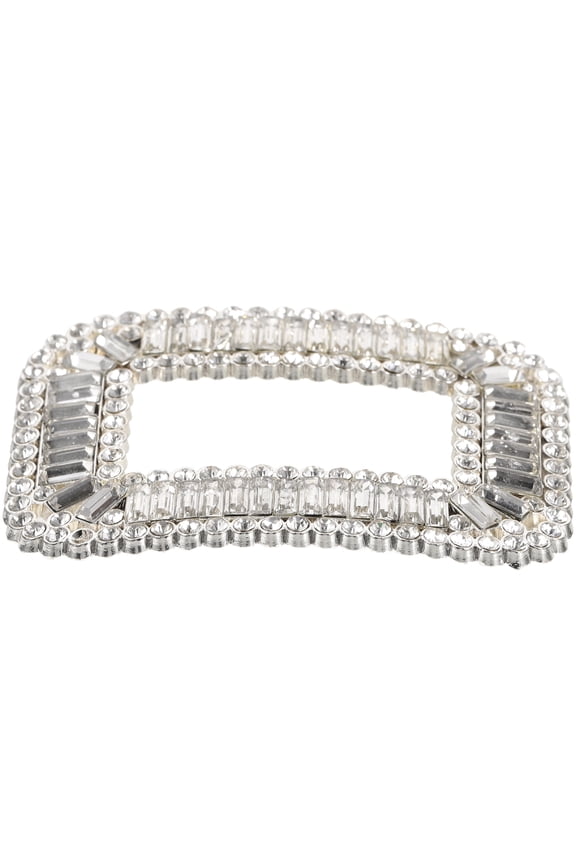 Elegant Crystal Buckle Shoe Clip Silver Bridal Accessory for Scarves 1Pcs 0.6X2X2.8In