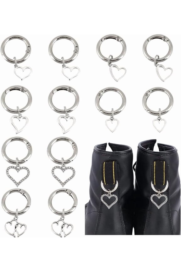 Charms Metal Shoe Charms Shoe Pendant with Alloy Spring Gate Rings Shoe Clips Hanging Decoration Shoe Buckles Pendant for Bag Keychain Gift Shoe Decor for DIY
