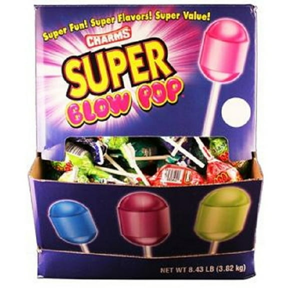 Charms Super Blow Pop, Assorted Flavors, Count 100 - Sugar Candy / Grab Varieties & Flavors