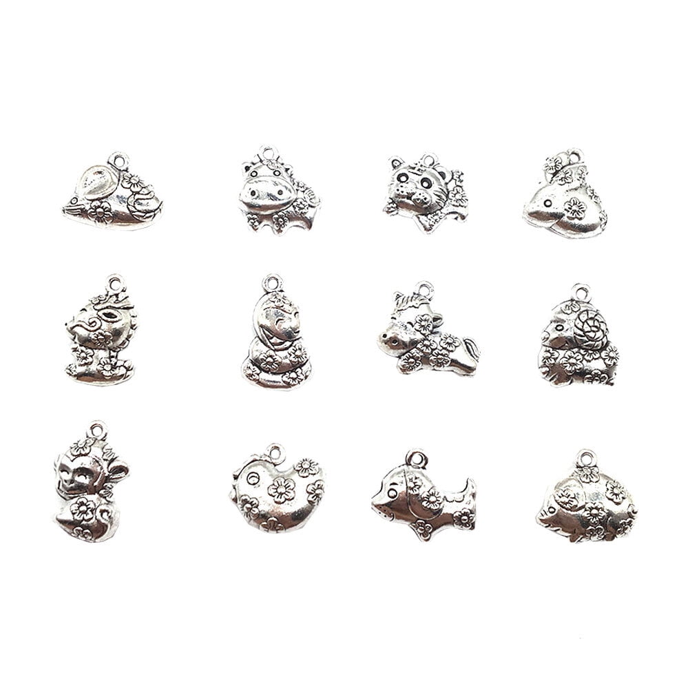 Charms Zodiac Charm Animal Chinese Bulk Jewelry Symbol Sign Pendant Pendants Lucky Amulet Year Making