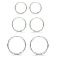 thumbnail image 1 of LeCalla Hypoallergenic Sterling Silver Hoop Earrings Set, 3 Pairs Small Medium Round Hoops, 16MM 24MM 30MM, 1 of 6