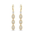 thumbnail image 1 of Charmsy Cubic Zirconia Earrings for Women | Gold Plated Marquise CZ Leverback Earrings, 1 of 7