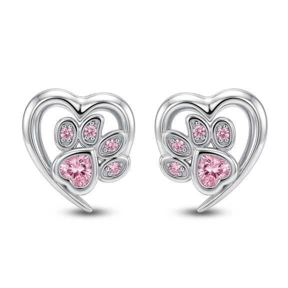 Charmsy Cubic Zirconia Stud Earrings for Women | Rhodium-Plated Halo Stud Earrings