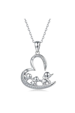 Elephant Pendant Necklace for Women | Rhodium-Plated Elephant Necklace
