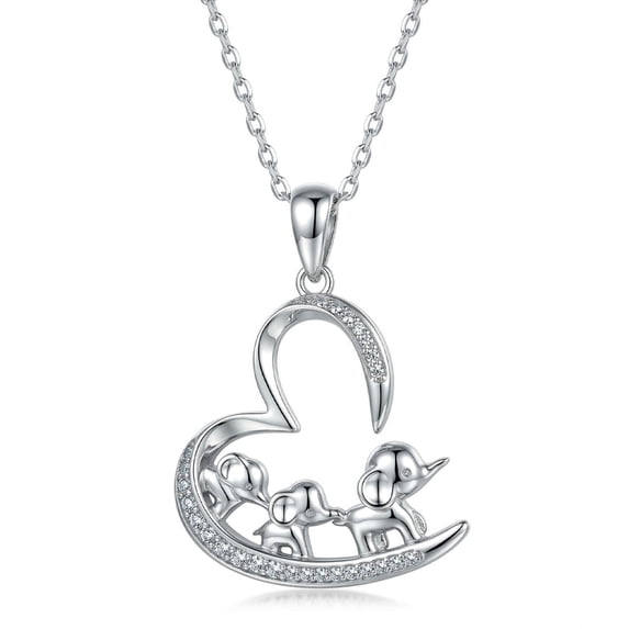 Charmsy Elephant Pendant Necklace for Women | Rhodium-Plated Elephant Necklace