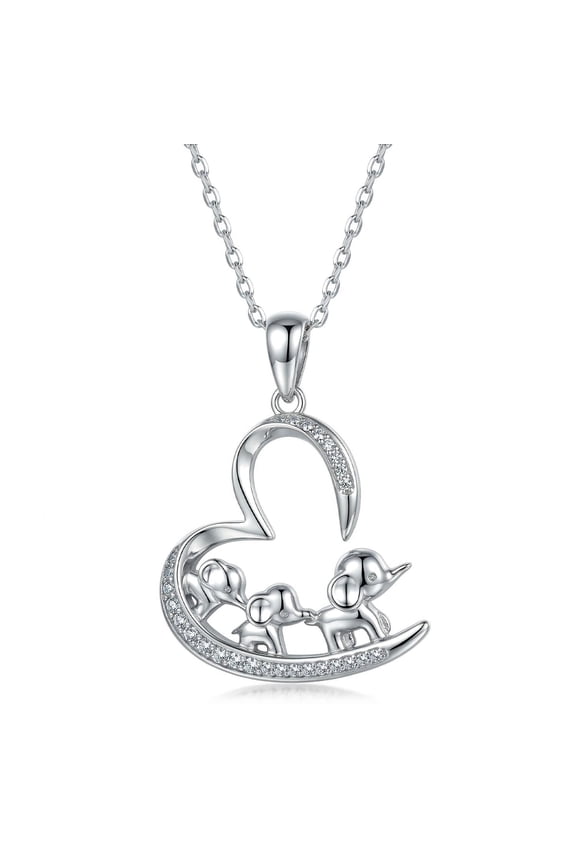 Elephant Pendant Necklace for Women | Rhodium-Plated Elephant Necklace