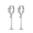 thumbnail image 1 of Charmsy Huggie Hoop Earrings for Women | Rhodium Plated Cubic Zirconia Tassel Chain Earrings, 1 of 6