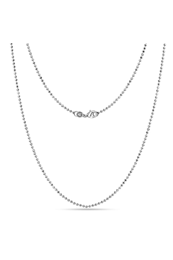 Italian Ball Chain Necklace for Women – Classic Ball Bead Link Design, 22 Inch