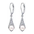 thumbnail image 1 of Charmsy Silver Earrings for Women Hypoallergenic | Trendy Pearl Earrings | Leverback Earrings 35MM, 1 of 6