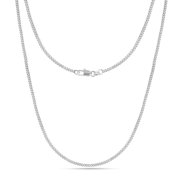 Charmsy Women’s Cuban Curb Link Necklace – Italian 2.2mm Diamond-Cut Curb Chain, 20 Inch Jewelry Gift