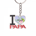 thumbnail image 1 of Charng Rose April Design Pattern Keychain Metal Keyring Holder Love PAPA Father, 1 of 3