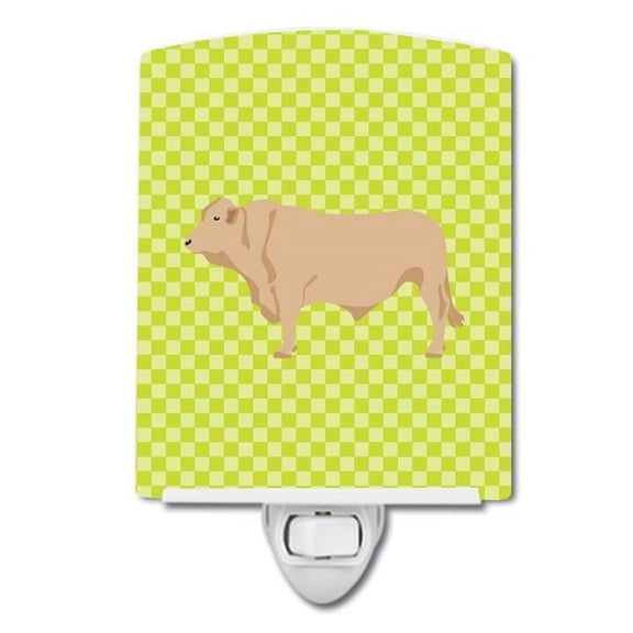 Charolais Cow Green Ceramic Night Light