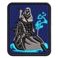 thumbnail image 1 of Charon Ferryman Acheron River Styx Death Skull Applique Multi-Color Embroidered Hook & Loop Patch - 2.0 Inch Mini, 1 of 5