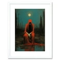 thumbnail image 1 of Charon in Red Cloak Beksinski Inspired Conceptual Artwork Full Moon Barren Landscape Artwork Framed Wall Art Print 9X7 Inch, 1 of 5