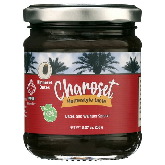 Charoset, Date & Walnut Spread, 8.57oz | Kosher for Passover | Traditional Charoses | Kinneret Dates