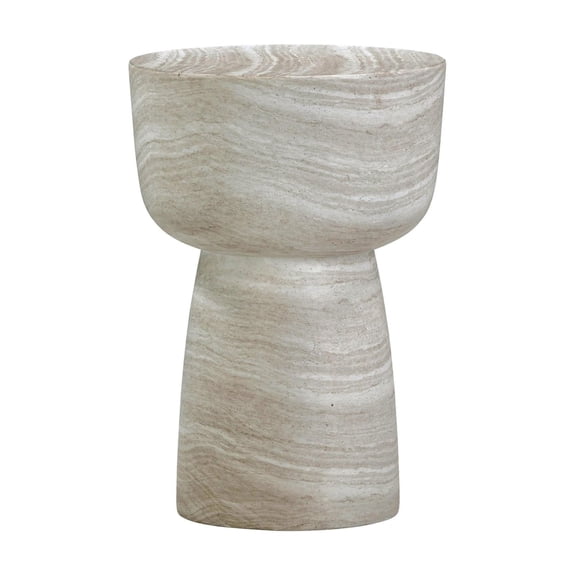 Charra Faux Travertine Indoor/Outdoor Side Table
